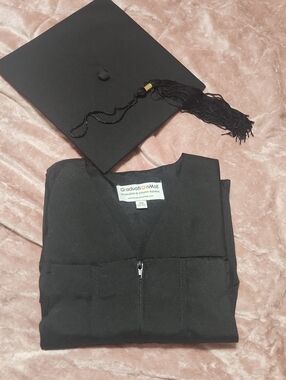 Graduation Cap & Gown Set in Black 48